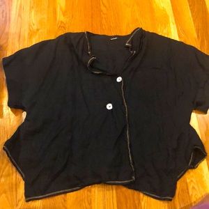 Black and tan linen shirt. Cool lightweight.